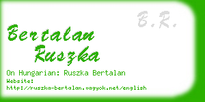 bertalan ruszka business card